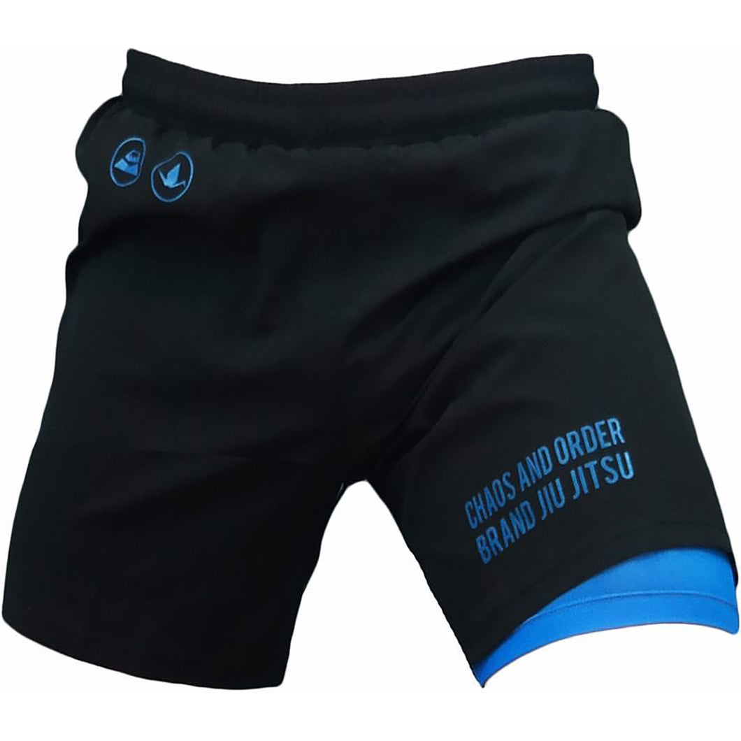 Chaos and Order Balance Series 2-Layer Premium No-Gi BJJ Shorts - Black